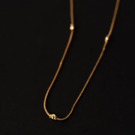 21K Sleek Gold Ball Chain for Women