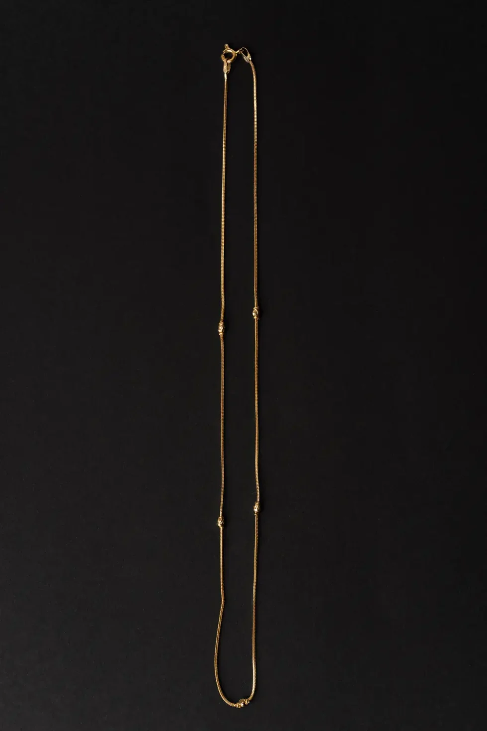 21K Gold Ball Chain Side View