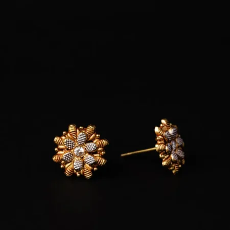 21K 3D Flower Design Gold Tops for Women