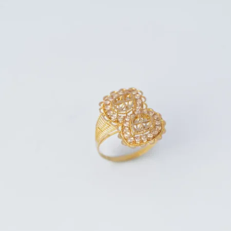 21K Designer Dubai Solid Gold Ring for Women