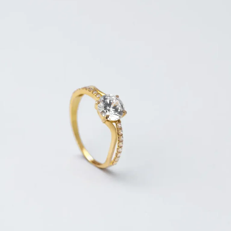 21K Designer Stone Gold Ring for Women