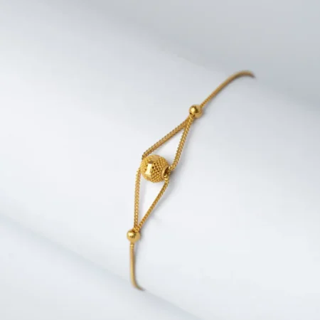 21K Gold Ball Design Bracelet for Women in Yellow Gold