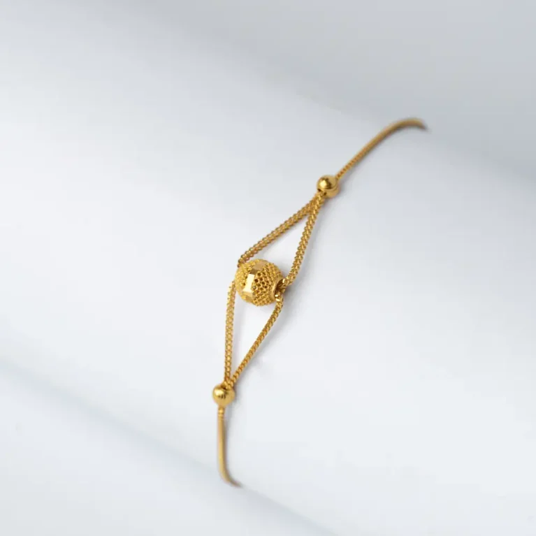 21K Gold Ball Design Bracelet for Women in Yellow Gold