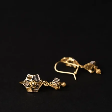 21K Elegant Saudi Gold Earrings for Women