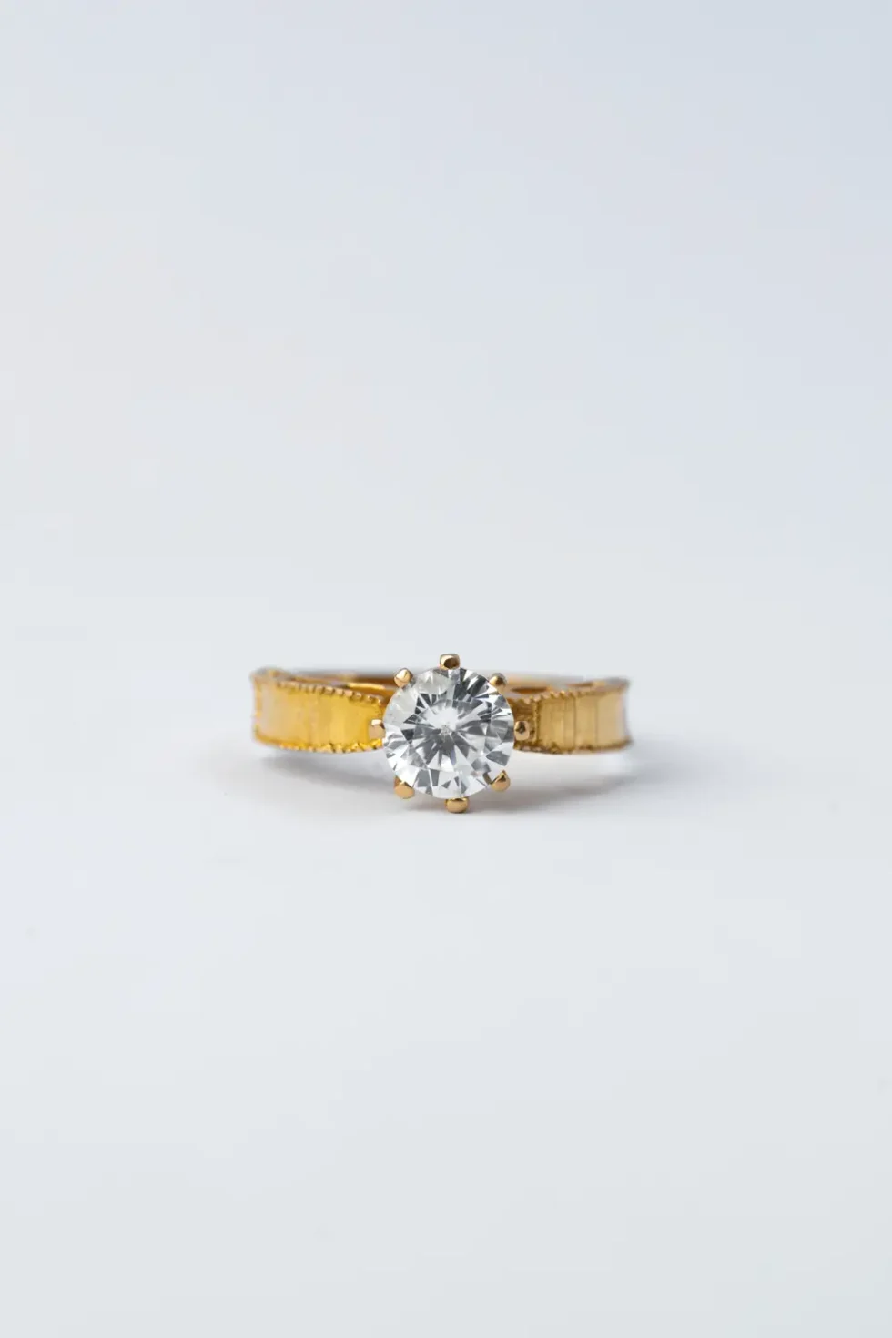 Classic Gold Ring with Stone Design