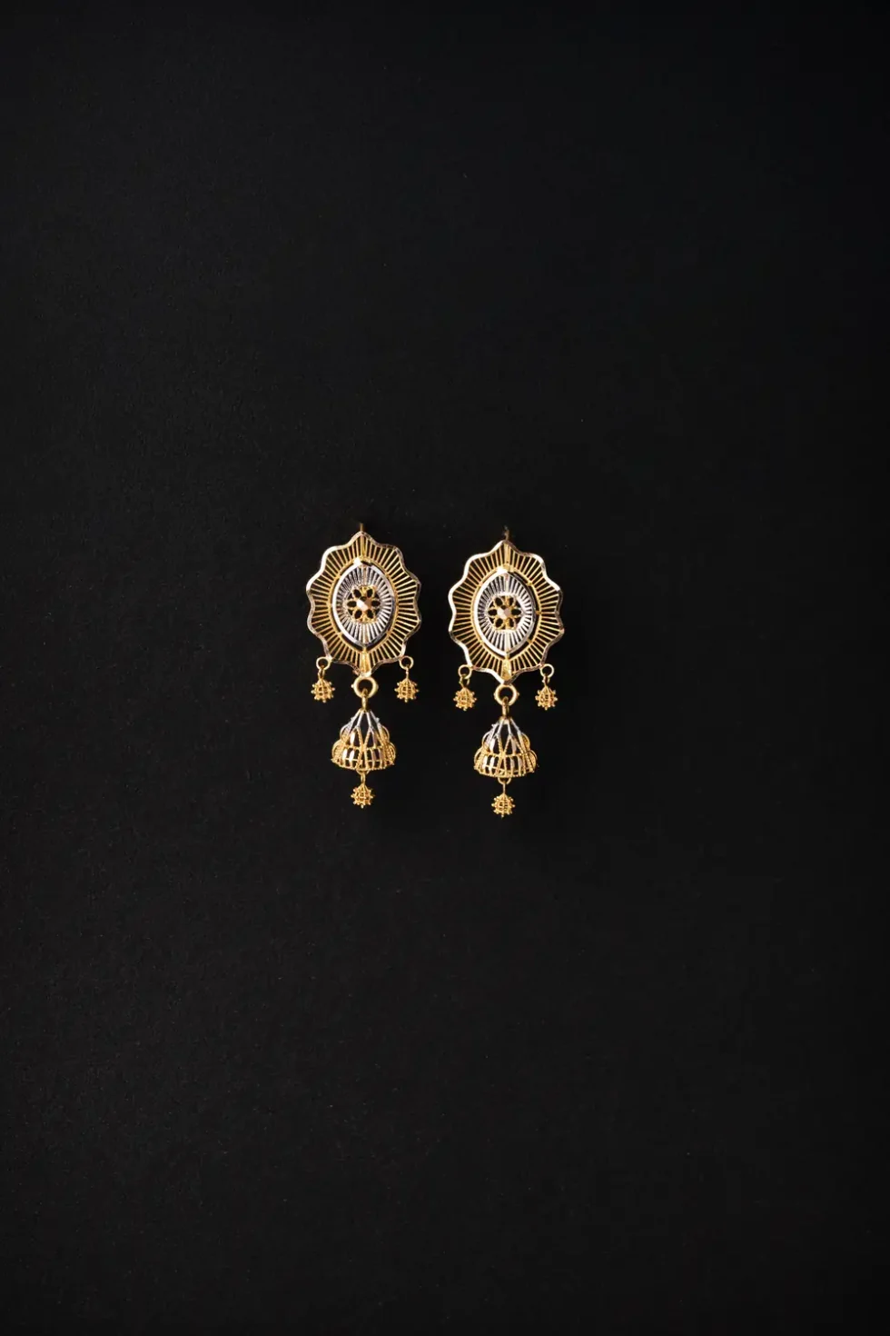 21K Graceful Saudi Gold Earrings