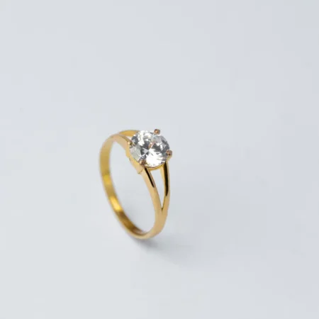 21K Elegant Stone Gold Ring for Women
