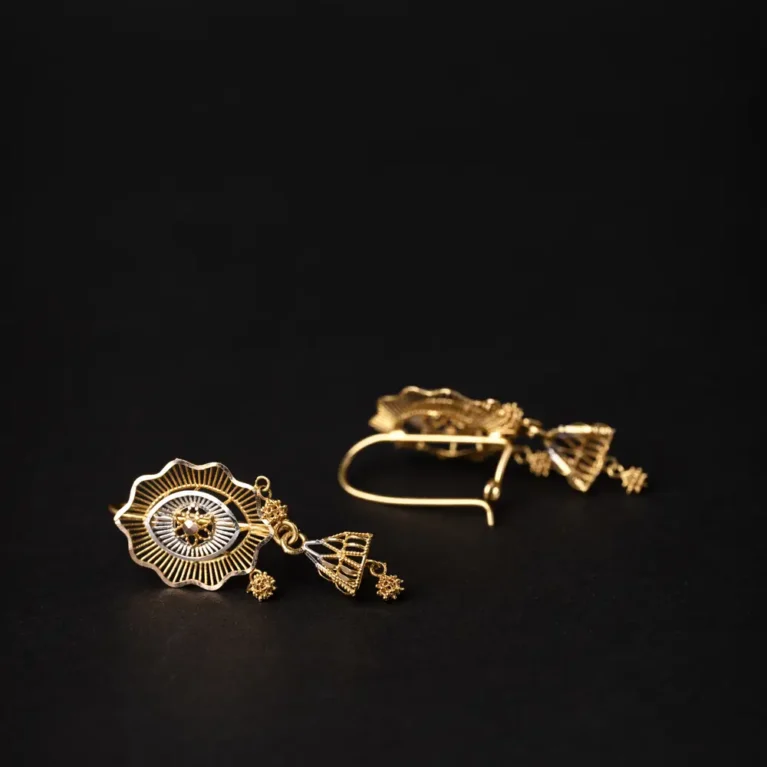 21K Graceful Saudi Gold Earrings for Women