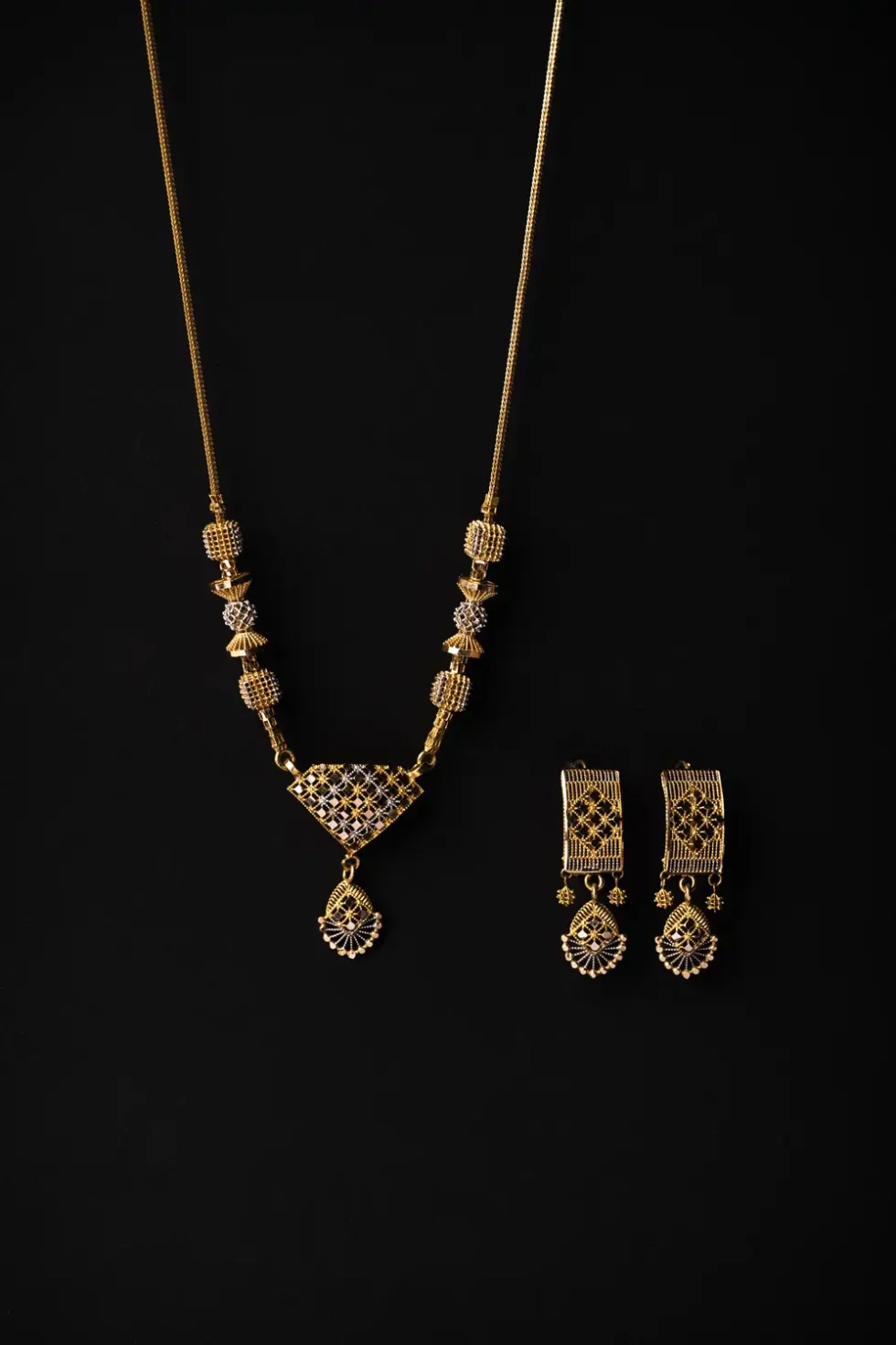 21K Dubai Design Gold Mala Set for Women