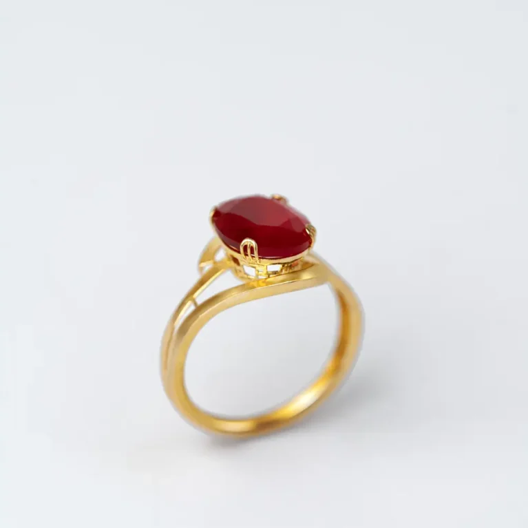21K Radiant Ruby Gold Ring for Women