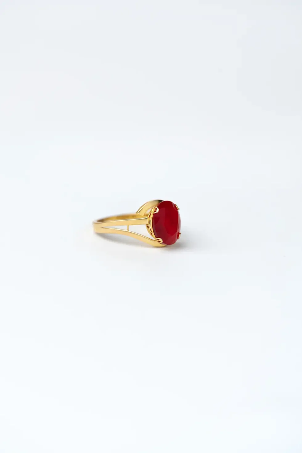 21K Gold Ring with Genuine Ruby