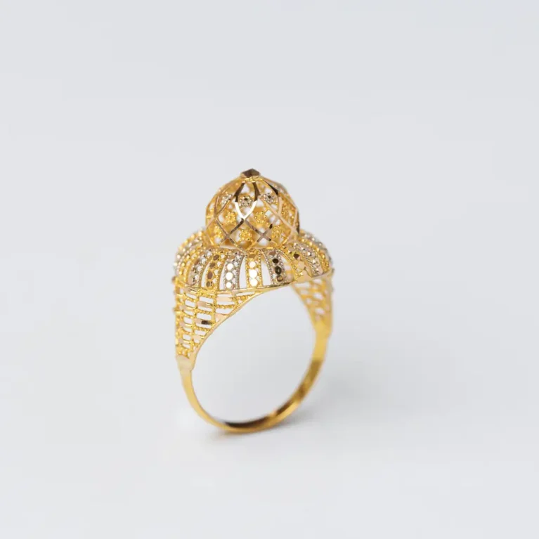 21K Elegant Dubai Solid Gold Ring for Women