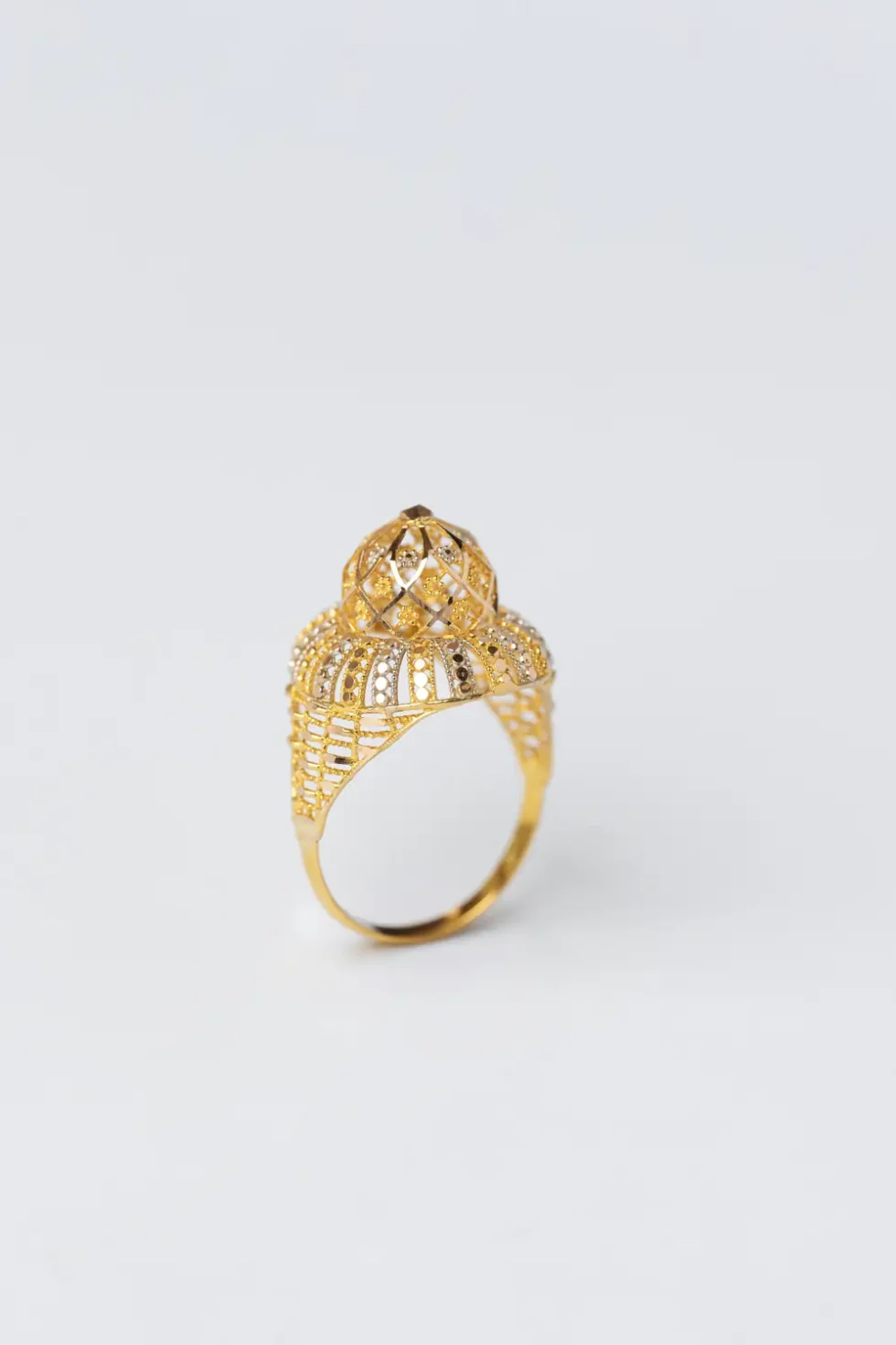 21K Elegant Dubai Solid Gold Ring for Women