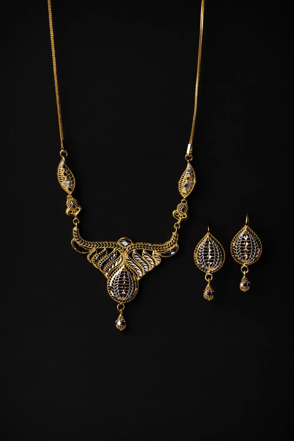 21K Elegant Dubai Gold Mala Set for Women