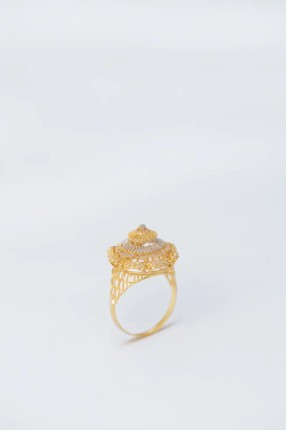 21K Luxury Dubai Solid Gold Ring for Women