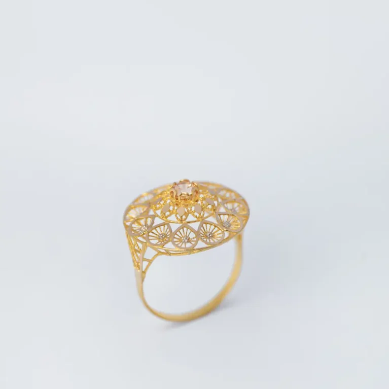 21K Modern Dubai Solid Gold Ring for Women