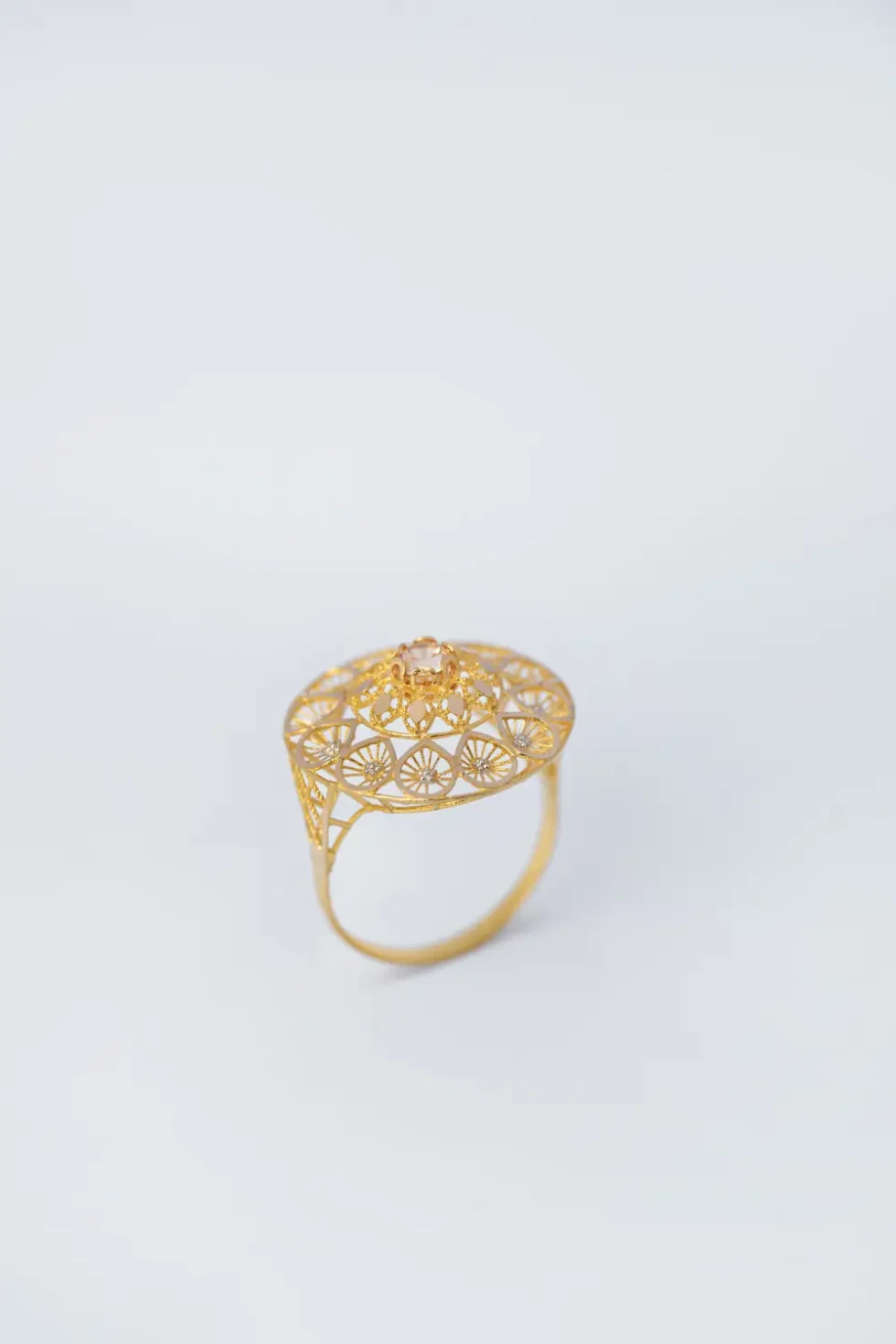 21K Modern Dubai Solid Gold Ring for Women