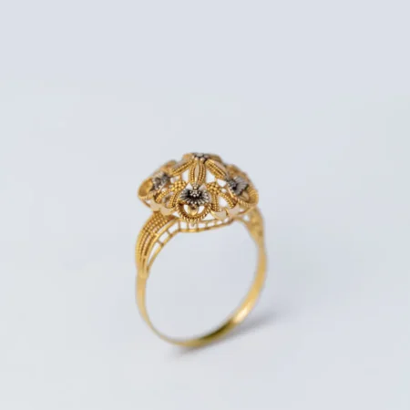 21K 3D Turkish Design Gold Ring for Women