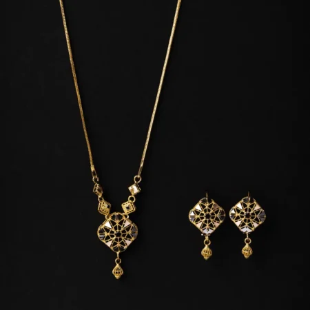 21K Modern Dubai Design Gold Mala Set for Women