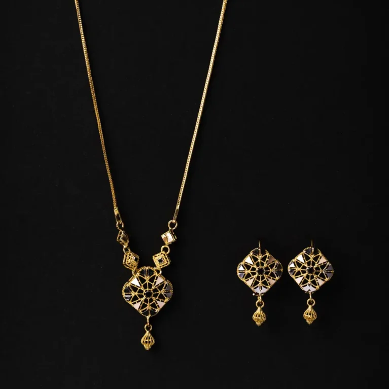 21K Modern Dubai Design Gold Mala Set for Women