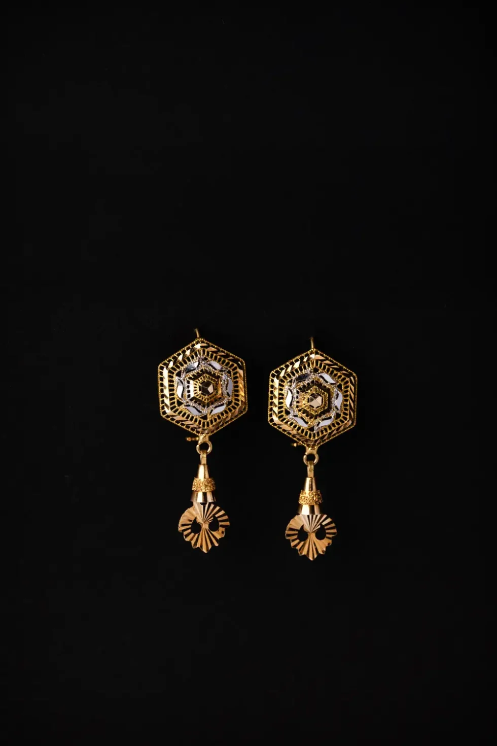 Solid Saudi Gold Earrings Design