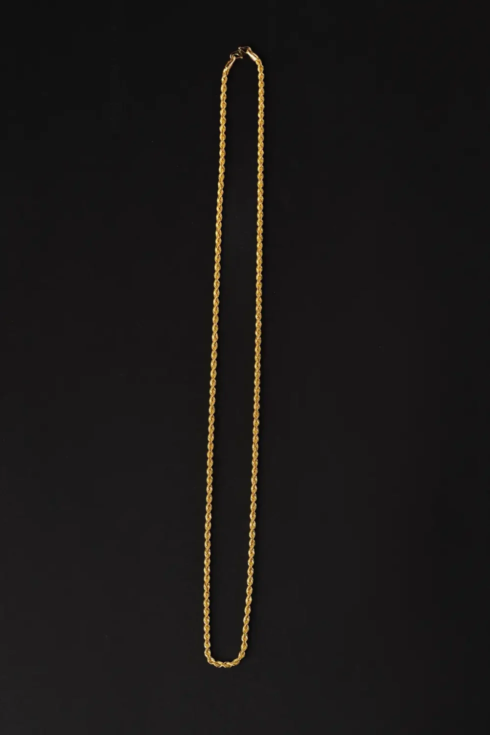 21K Rope Style Gold Chain Side View