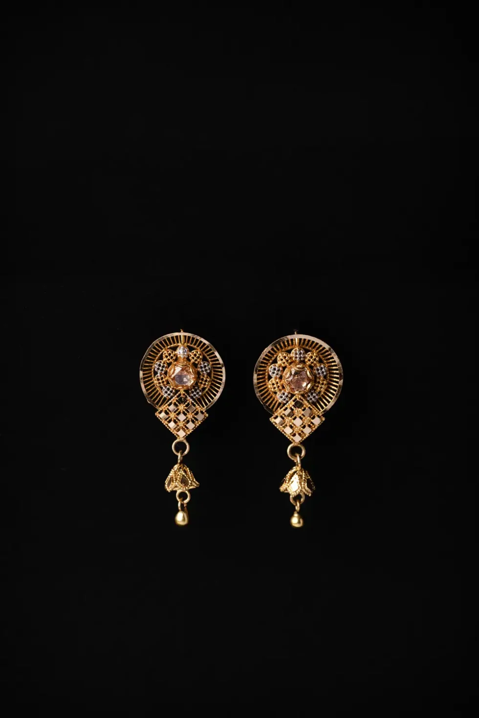 21K Classic Solid Saudi Gold Earrings