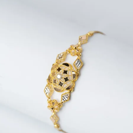 21K Classic Traditional Gold Bracelet for Women