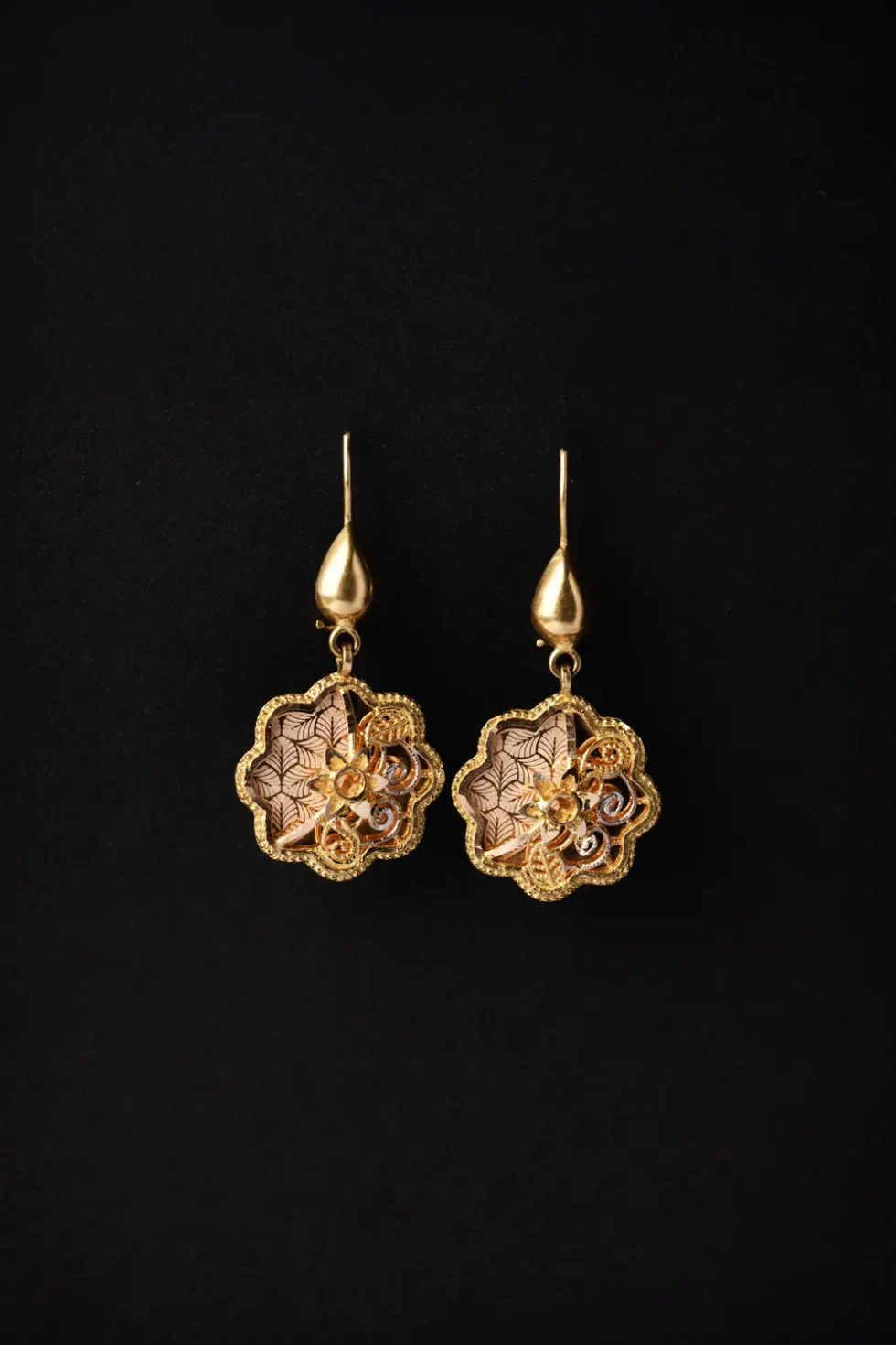 Premium Saudi Solid Gold Earrings Design