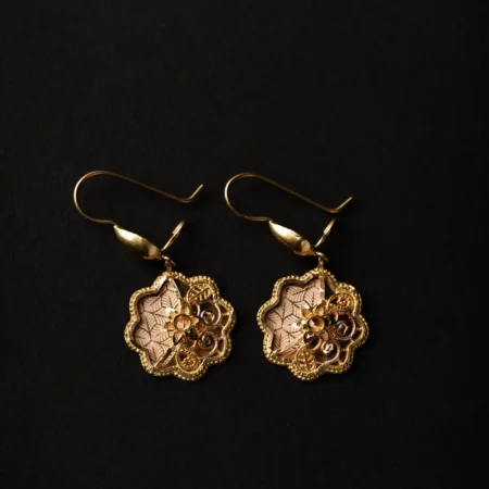 21K Premium Saudi Solid Gold Earrings for Women