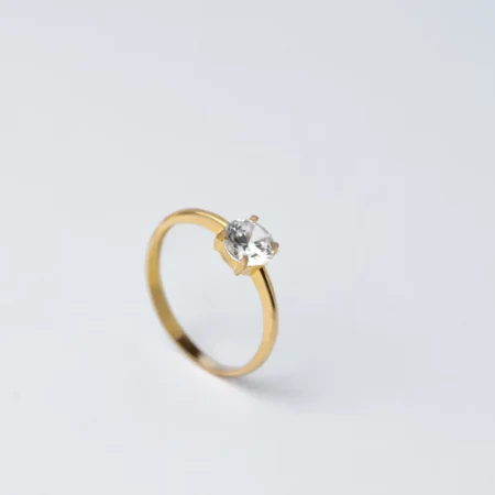 21K Stone Studded Gold Ring for Women