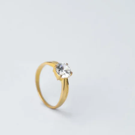 21K Sparkling Stone Gold Ring for Women