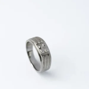 Simple Platinum Diamond Band Ring