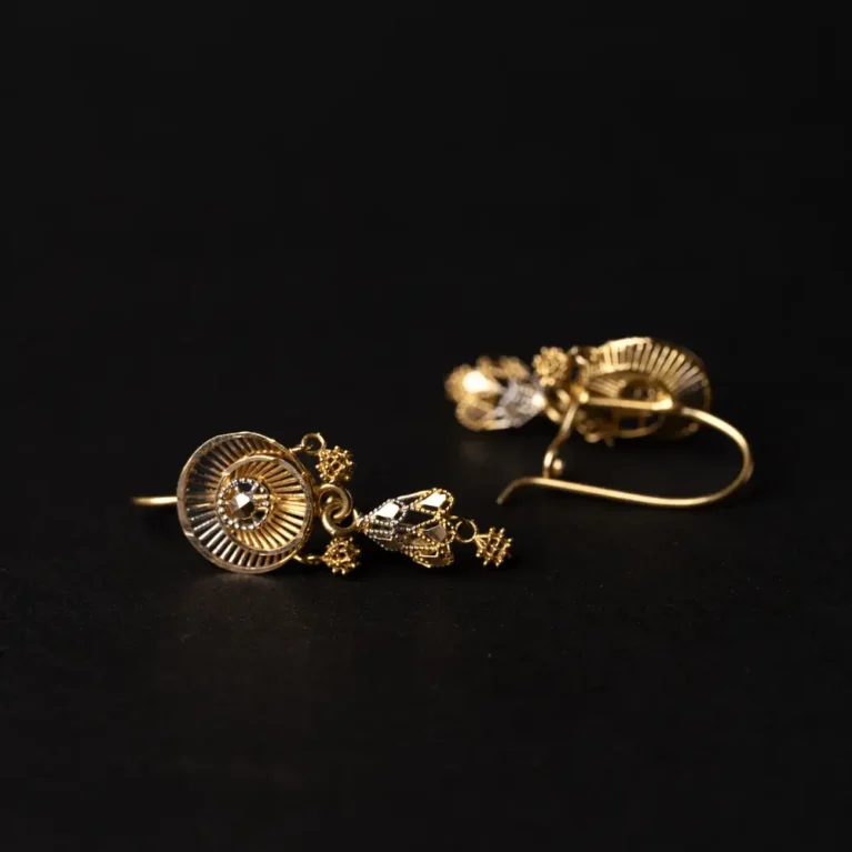 21K Elegant Saudi Gold Earrings for Women