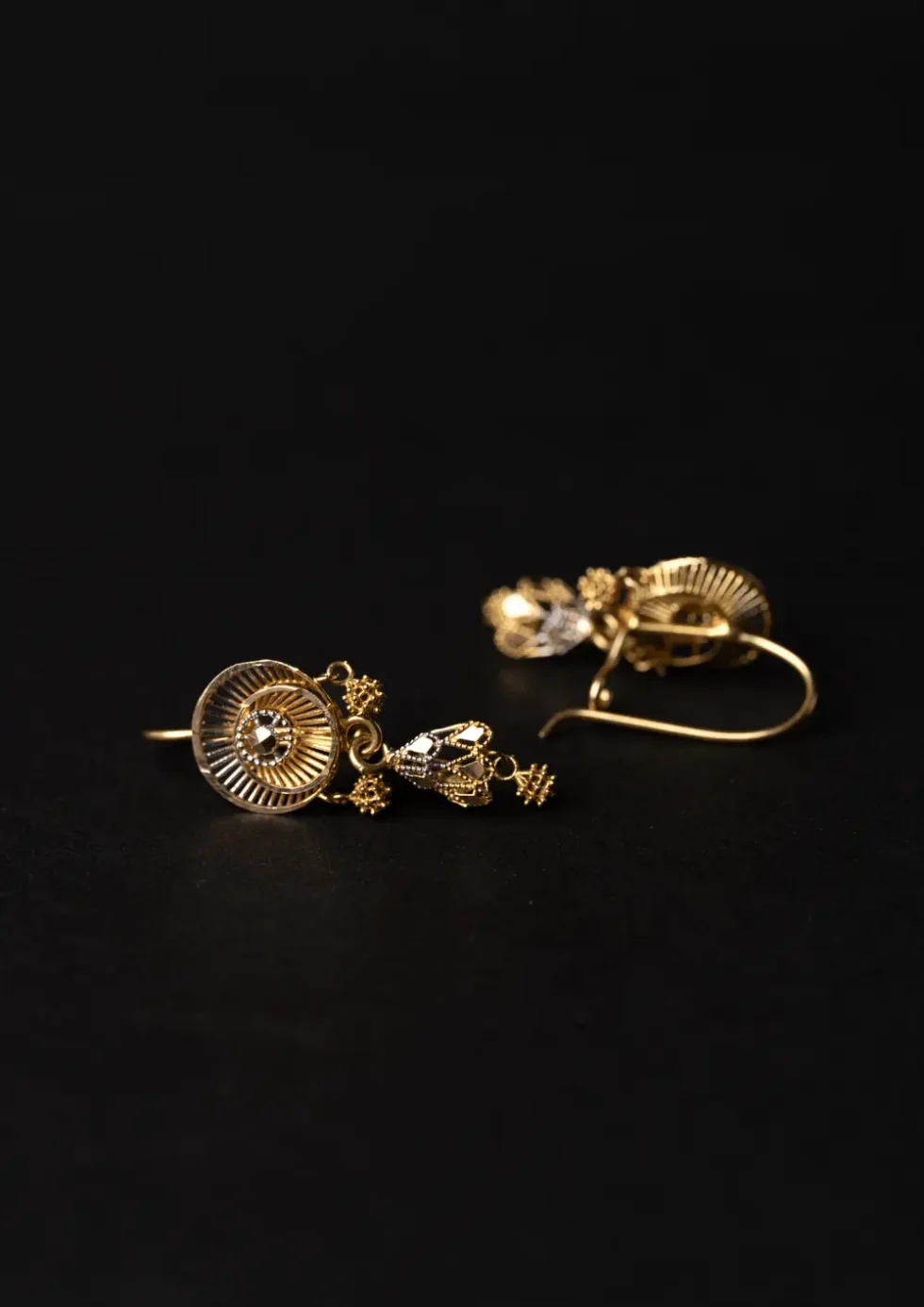 21K Elegant Saudi Gold Earrings for Women