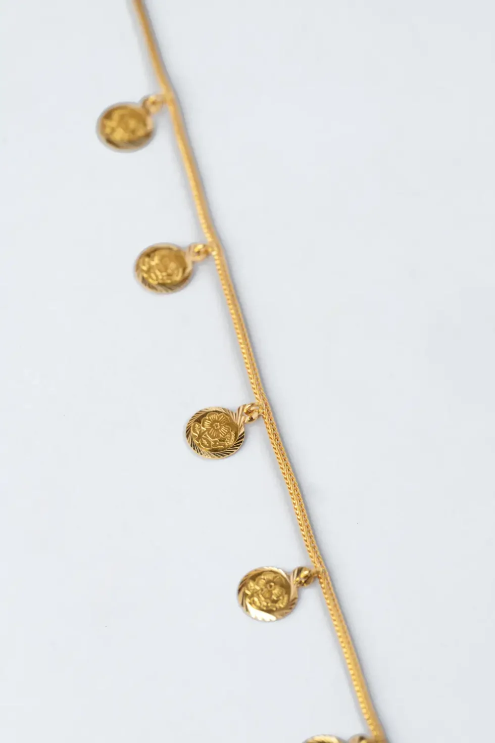 21K Gold Coin Bracelet Side View