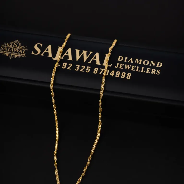 21K Fancy Rope Gold Chain for Women