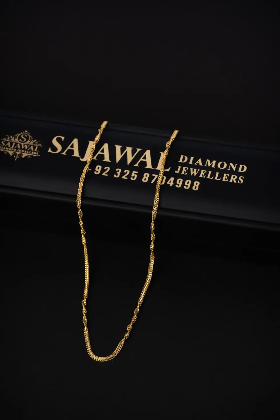 21K Fancy Rope Gold Chain for Women