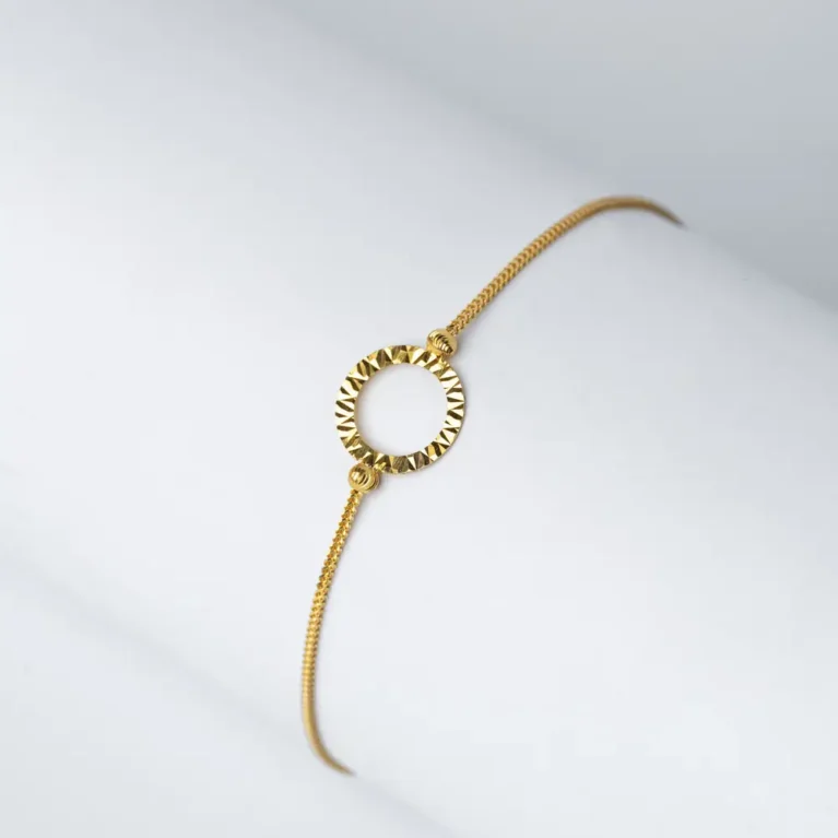 21K Lightweight Design Gold Bracelet for Women