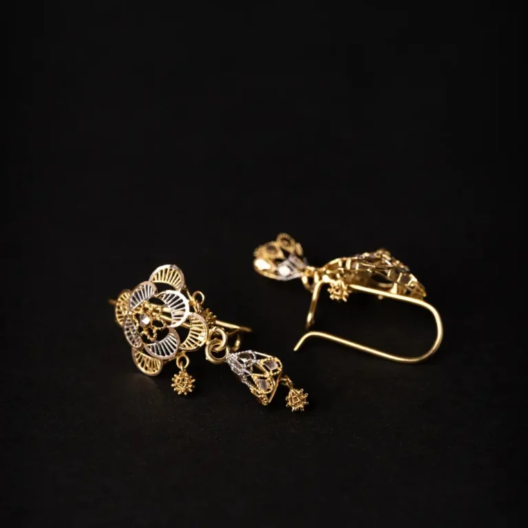 21K Charming Saudi Gold Earrings for Women